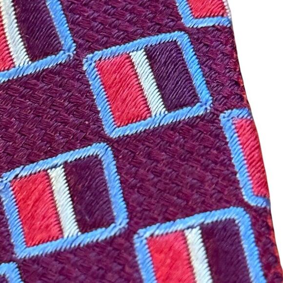 Jos A Bank Joseph Mens Silk Dark Red Textured Neck Tie 3.5" x 62" XL Extra Long - Picture 7 of 10